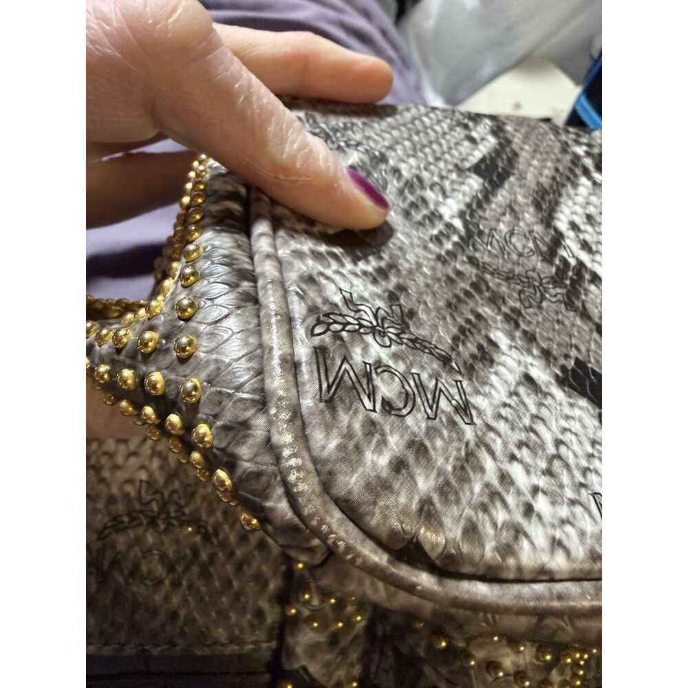 MCM Small Python Stud Armour Backpack - Picture 13 of 16